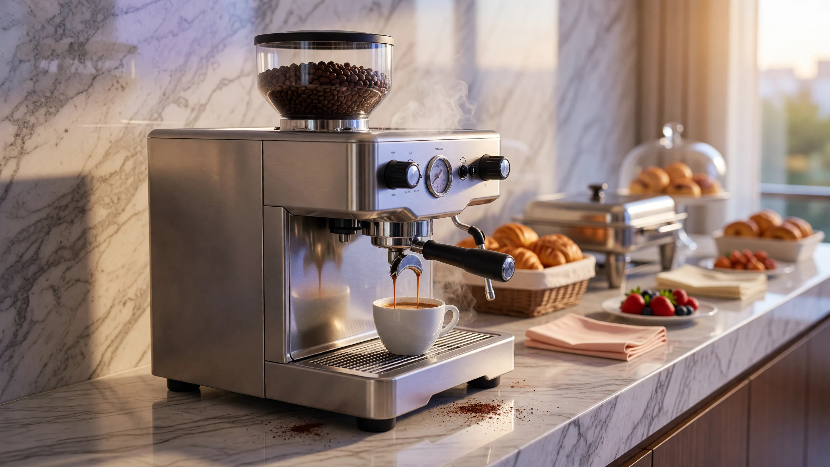 Espresso Machine with Coffee Grinder: Guide for Hotels & Cafés