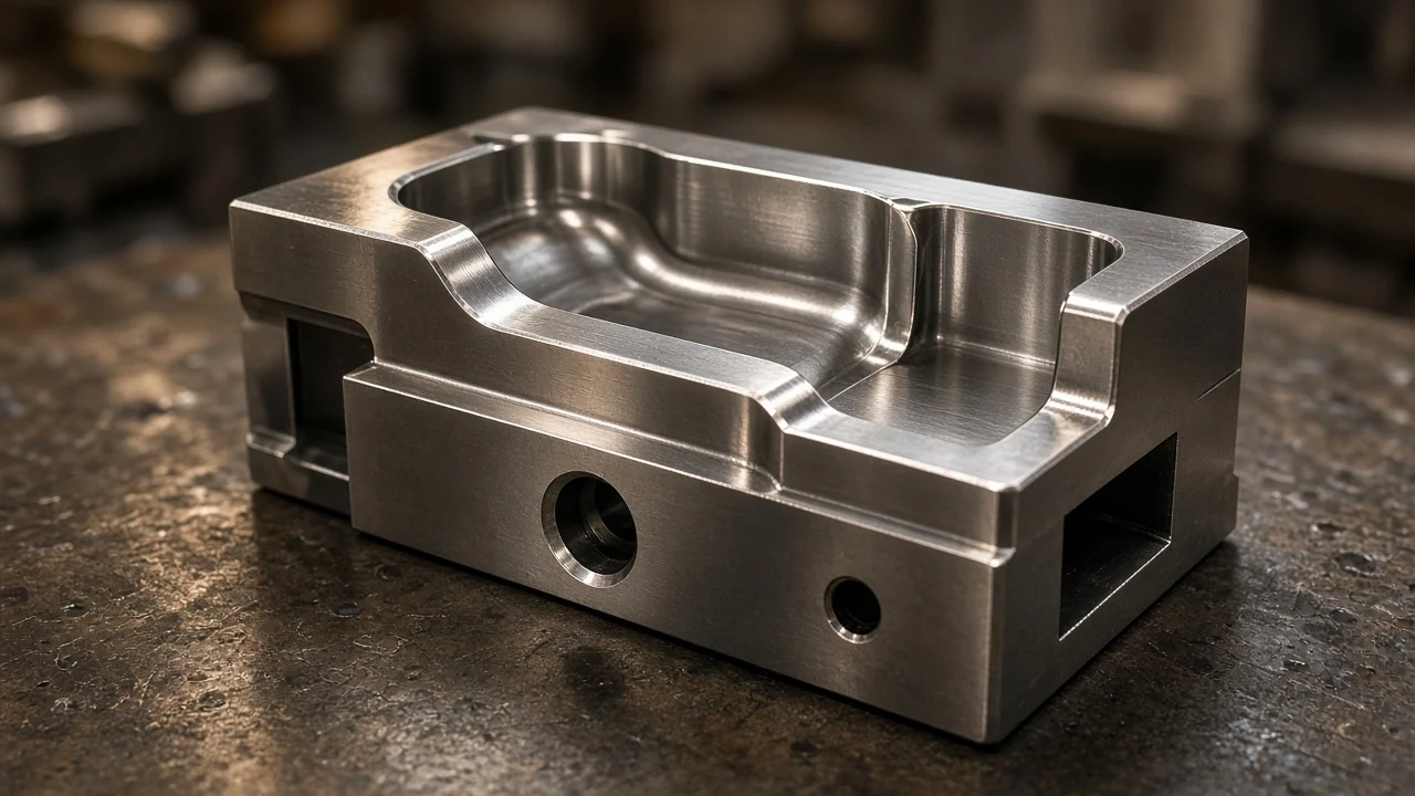 Polished steel injection mould insert for an espresso machine housing