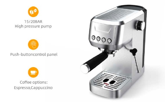 CM1662 full stainless-steel espresso machine, the model behind an Amazon USA Top-2 brand