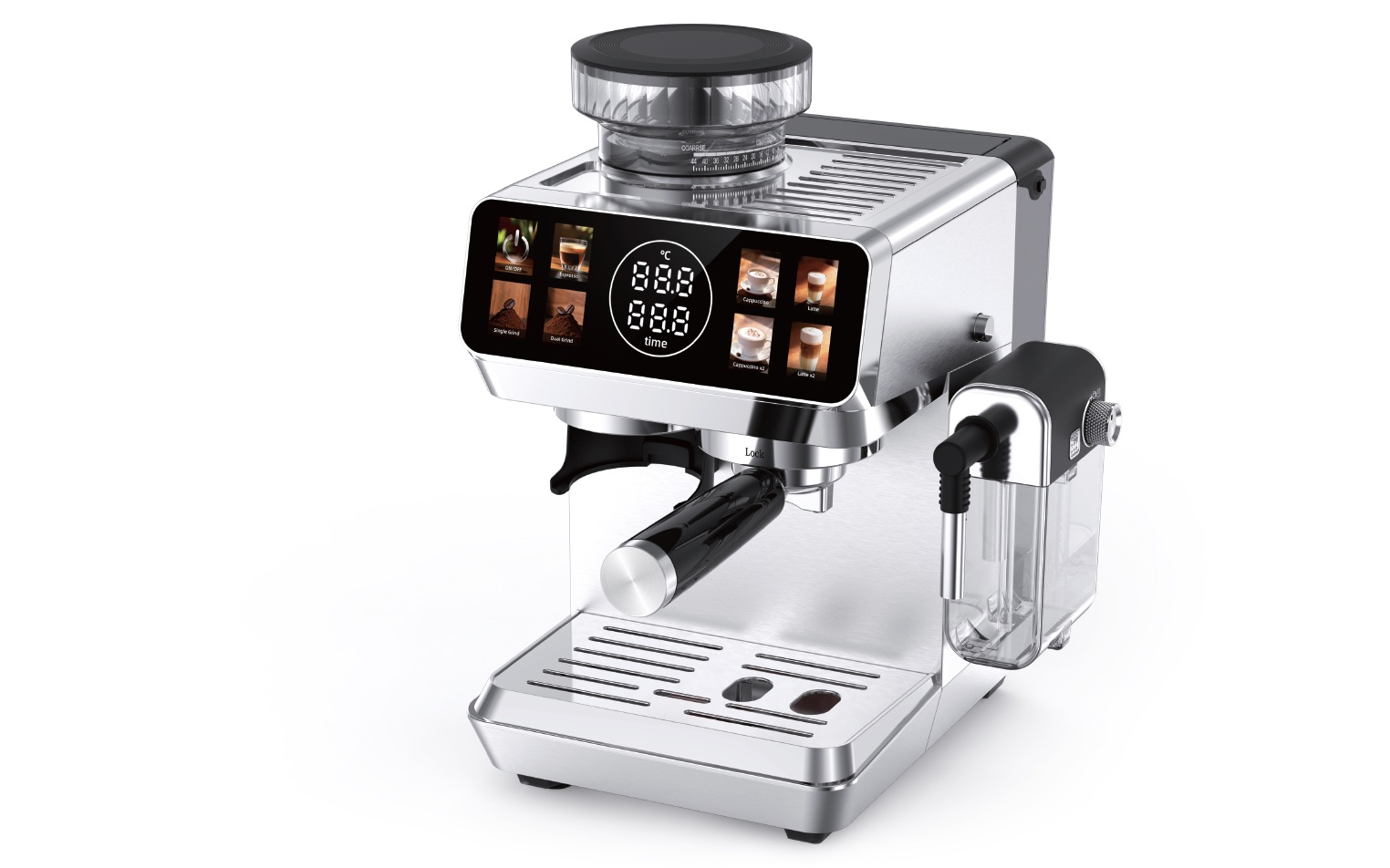 CM 1620M 3-in-1 espresso machine with built-in grinder and auto-milk system, 20 BAR