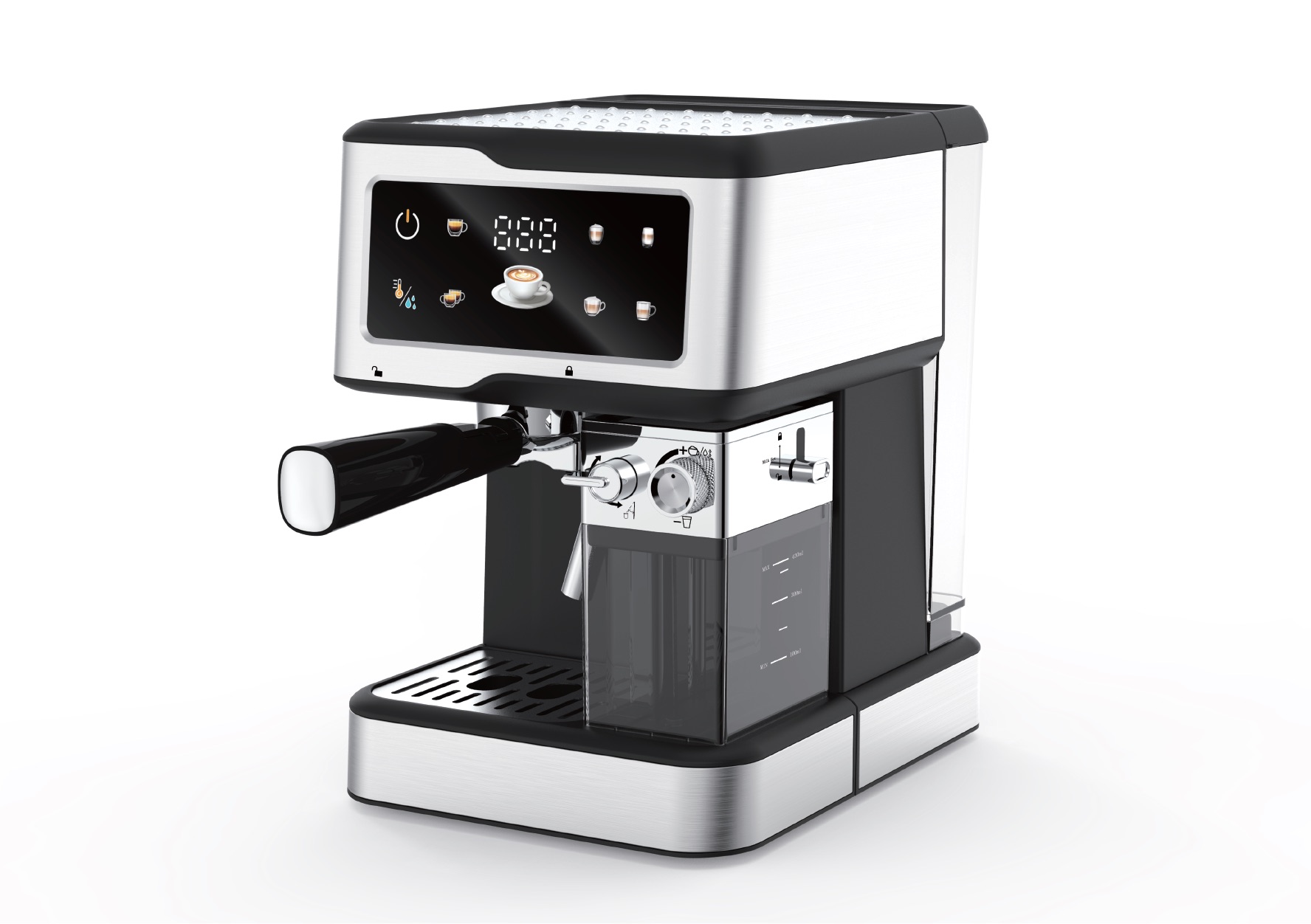 CM 1833 high-end wide-body espresso machine with automatic milk frothing and color touch screen